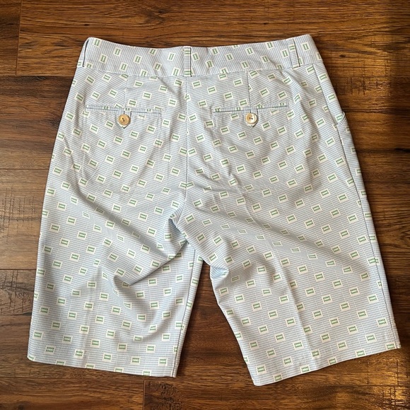 Peter Millar Wicking Womens‎ Dress Golf  Bermuda Shorts Geometric White Blue 4 - Picture 5 of 7